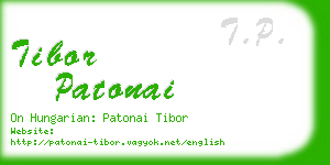 tibor patonai business card